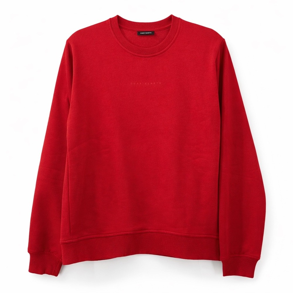 Cozy Earth Mens CityScape Crewneck Crimson Red Modal Blend Sweatshirt S NEW